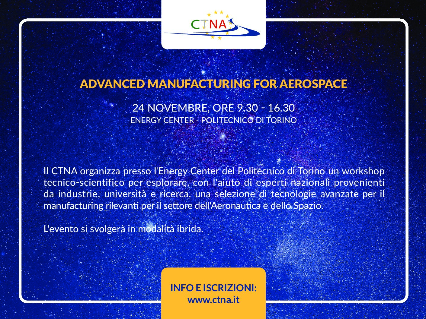 WORKSHOP ADVANCED MANUFACTURING FOR AEROSPACE