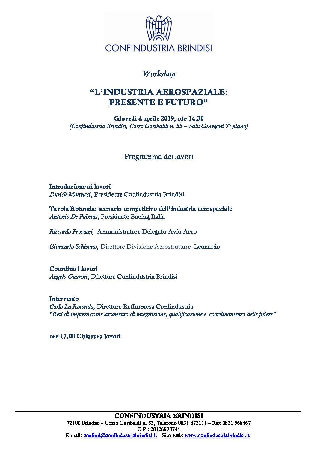L’INDUSTRIA AEROSPAZIALE: PRESENTE E FUTURO”